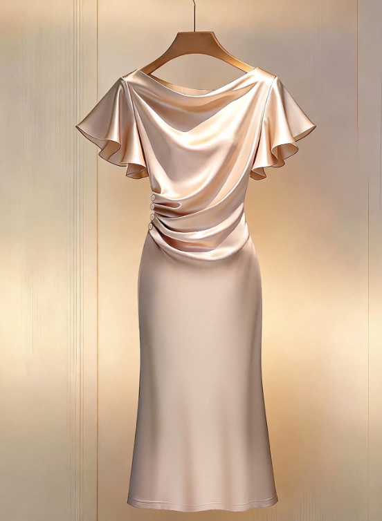 French Style Gown Before AI modeling